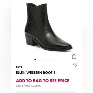 Frye Ellen western bootie, black, size 10